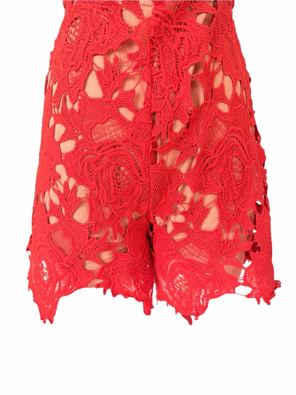 NWT Ark & Co Vibrant Orange Lace Romper Sz S - Picture 5 of 8